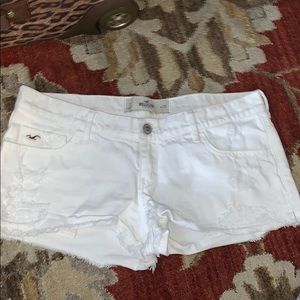 White denim shorts